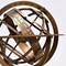 Decorative 7" Brass Armillary Sphere with Wood Base for Desk or Shelf Display